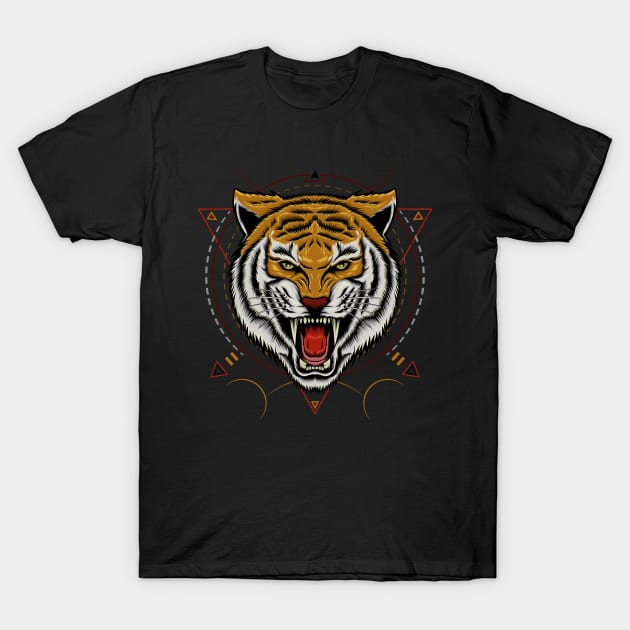 Angry Tiger head illustration T-Shirt by AGORA studio